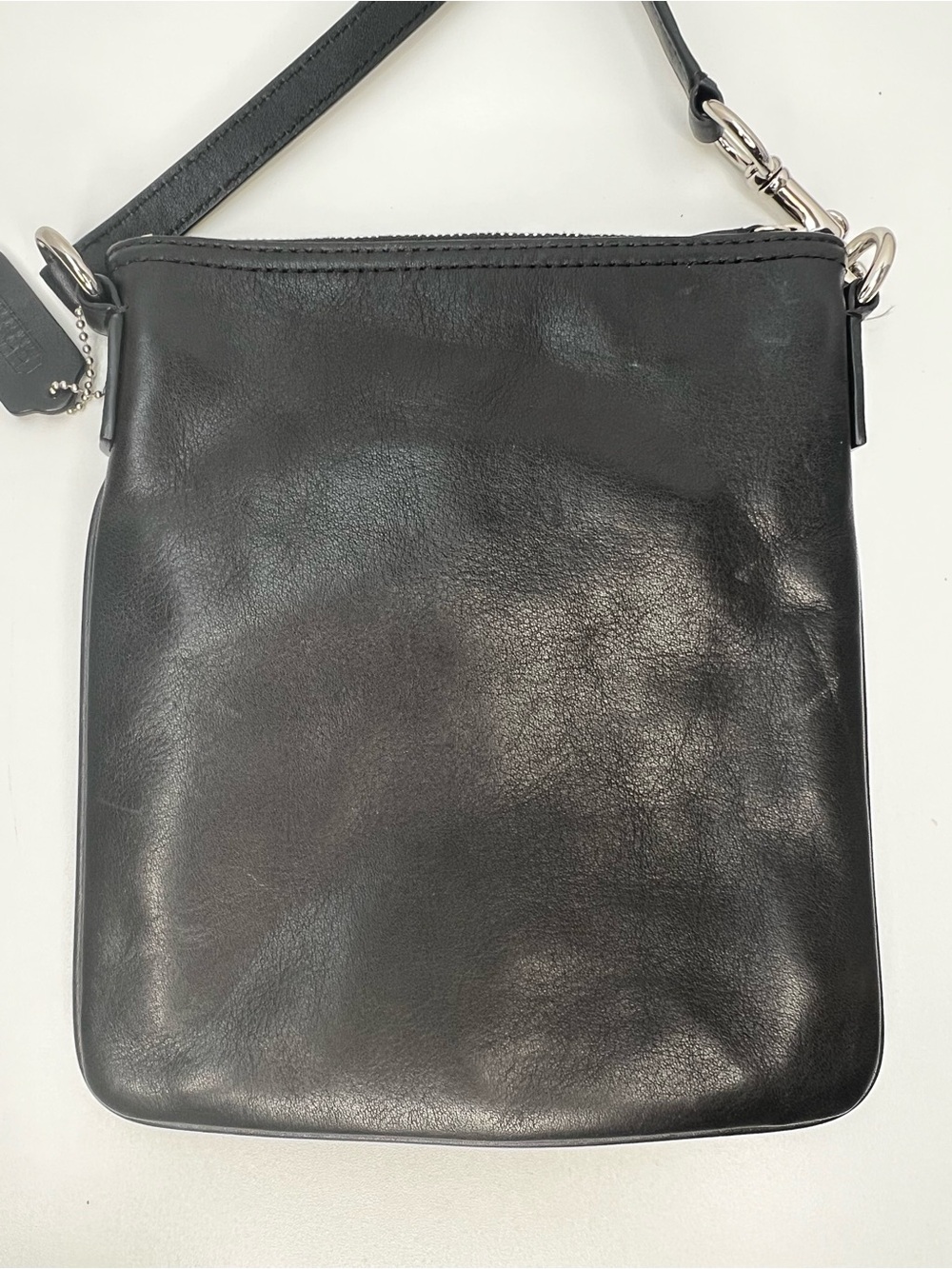 Coach Kitt Messenger Crossbody Bag Black Leather Adjustable Strap Zipper Pocket - Picture 5 of 8
